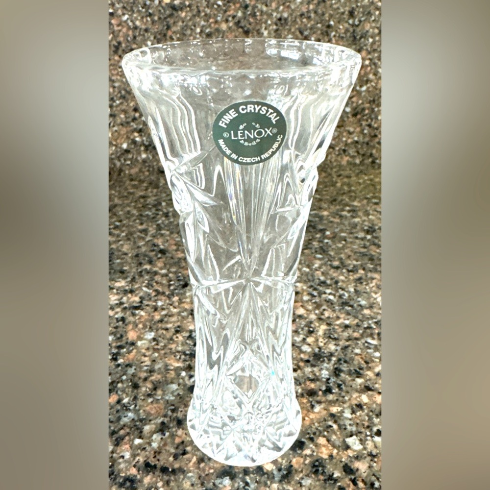 Lennox Crystal Bud Vase Star Flower Floral 6”decorative Trim Starburst Czech Rep
